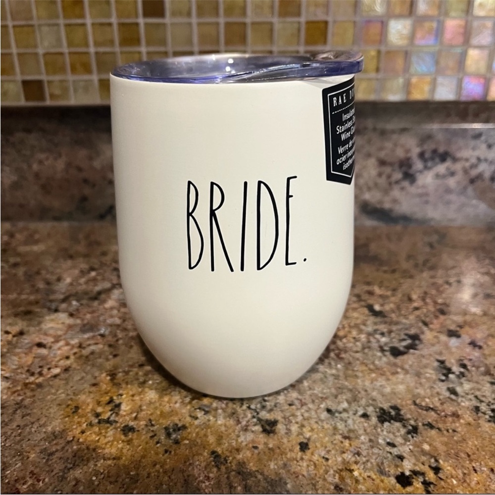 RAE DUNN "Bride" Insulated Stainless Steel Wine Glass